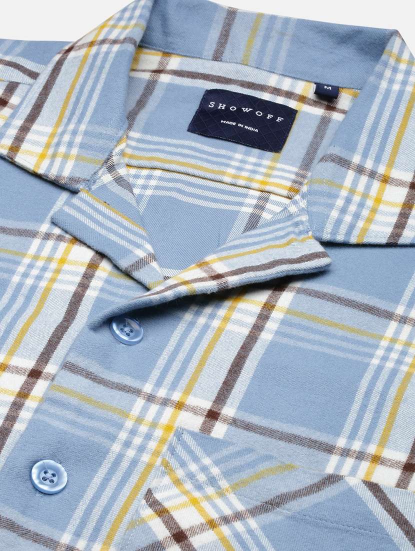 men long sleeves checkered casual shirt - 21597503 -  Standard Image - 6