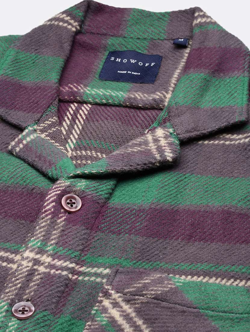 men long sleeves checkered casual shirt - 21597504 -  Standard Image - 6