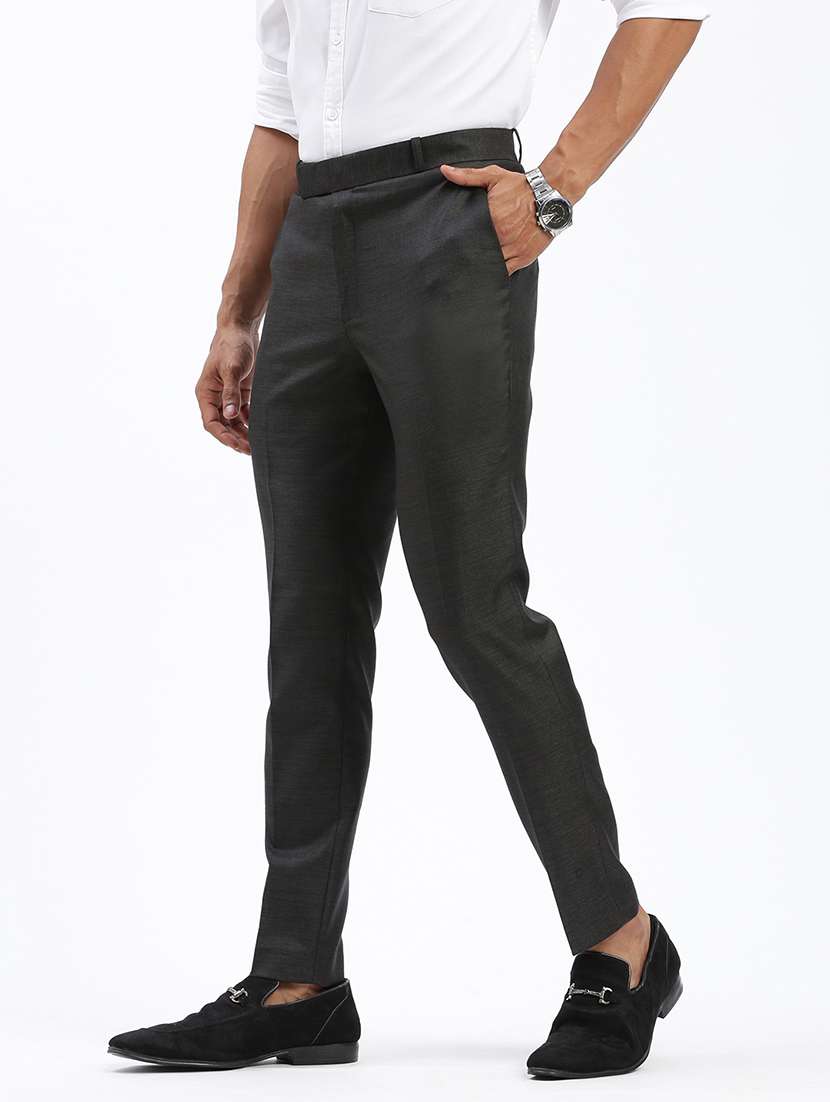 men solid flat front full length formal trouser - 21597584 -  Standard Image - 1