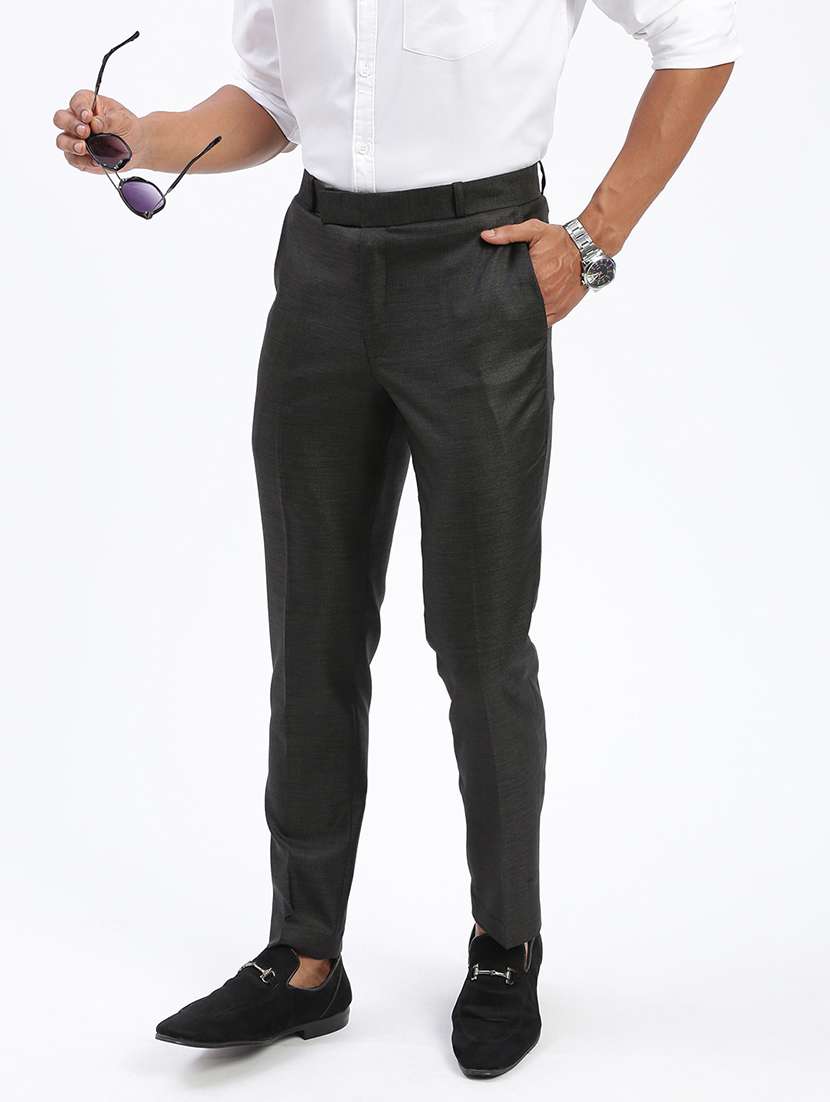 men solid flat front full length formal trouser - 21597584 -  Standard Image - 4