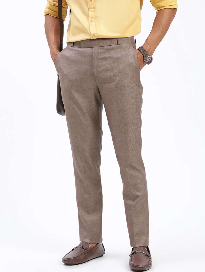 men solid flat front full length formal trouser - 21597585 - Standard Image - 4