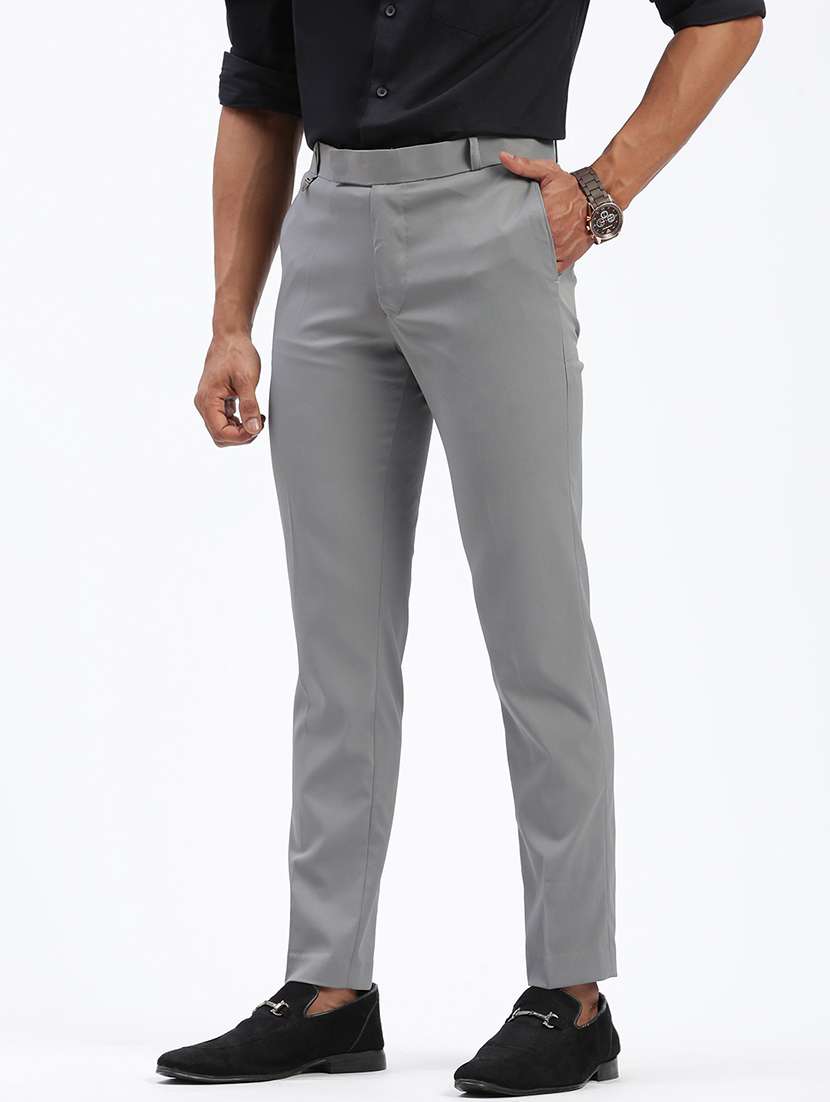 men solid flat front full length formal trouser - 21597588 -  Standard Image - 1
