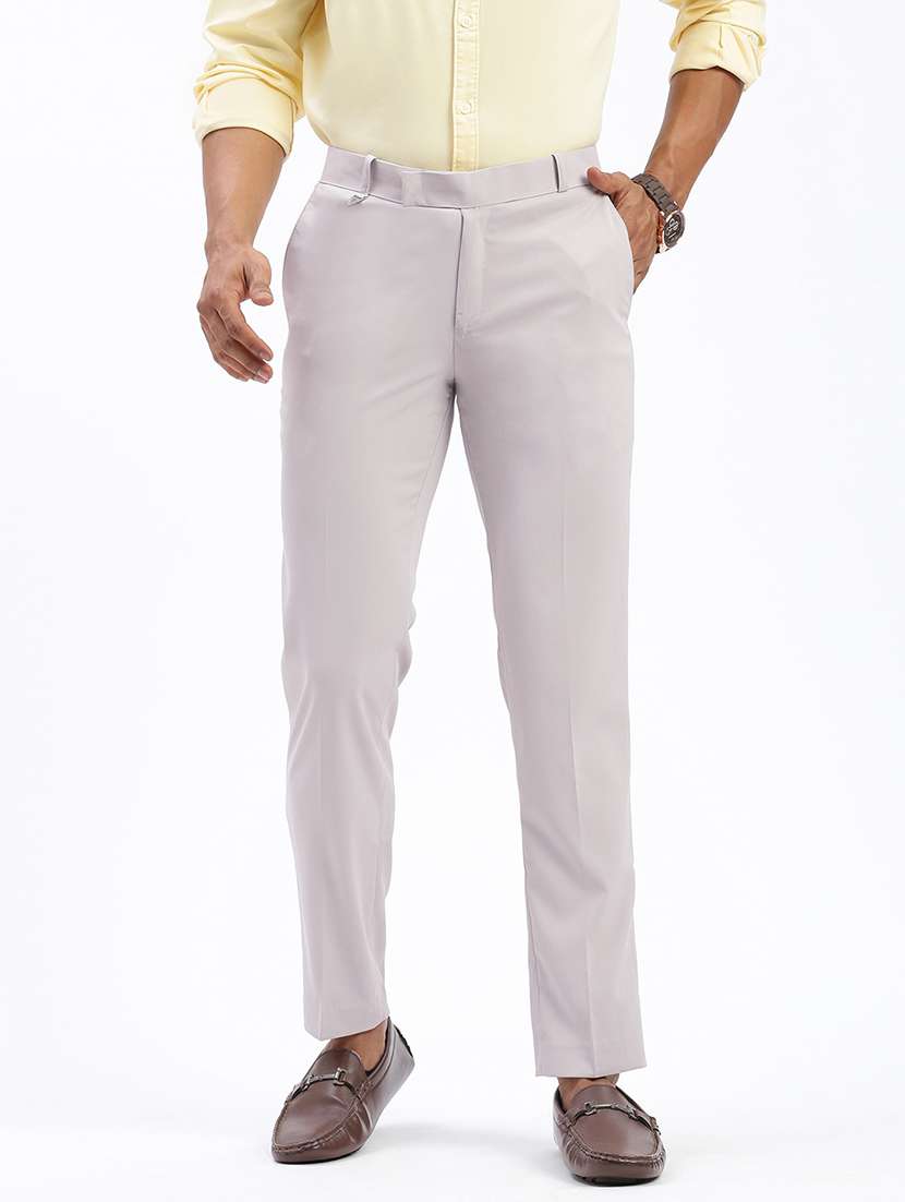 men solid flat front full length formal trouser - 21597590 -  Zoom Image - 0