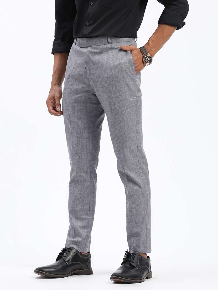 men solid flat front full length formal trouser - 21597592 -  Standard Image - 1