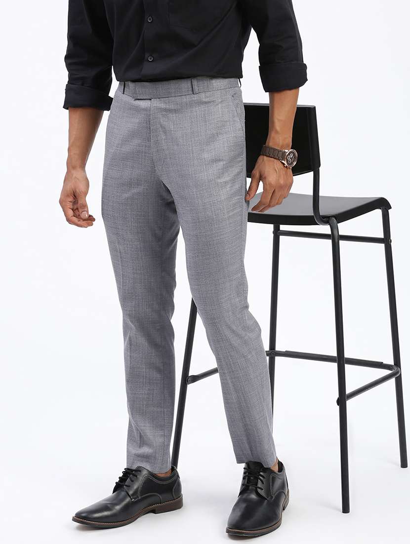 men solid flat front full length formal trouser - 21597592 -  Standard Image - 4
