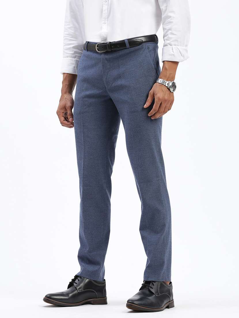 men solid flat front full length formal trouser - 21597599 -  Standard Image - 1