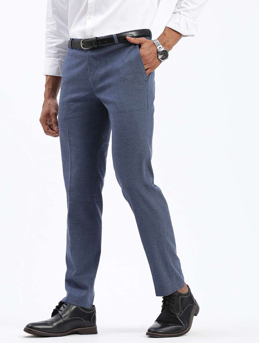 men solid flat front full length formal trouser - 21597599 -  Standard Image - 4