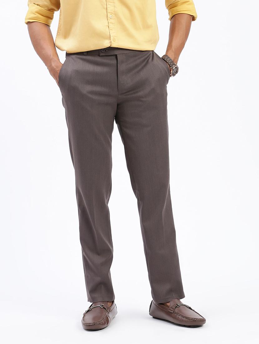 men solid flat front full length formal trouser - 21597600 - Standard Image - 4