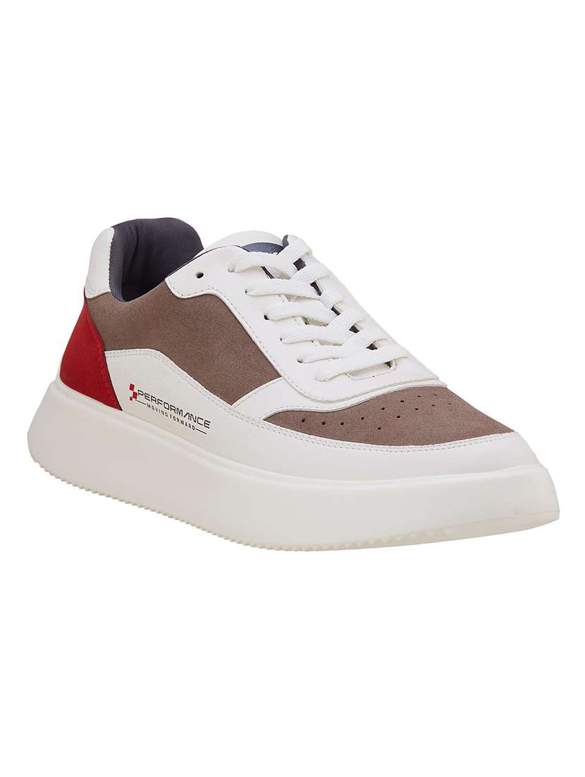 men brown lace up sneakers - 21597626 -  Standard Image - 1