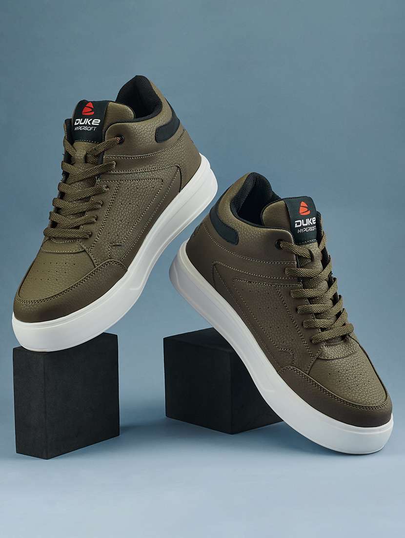 men olive lace up sneaker