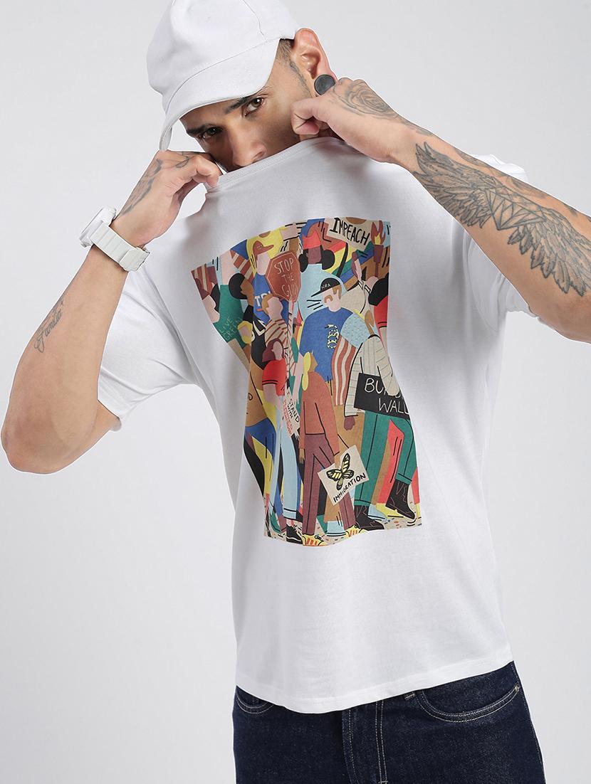 men front print short sleeves t-shirt - 21597662 -  Standard Image - 1
