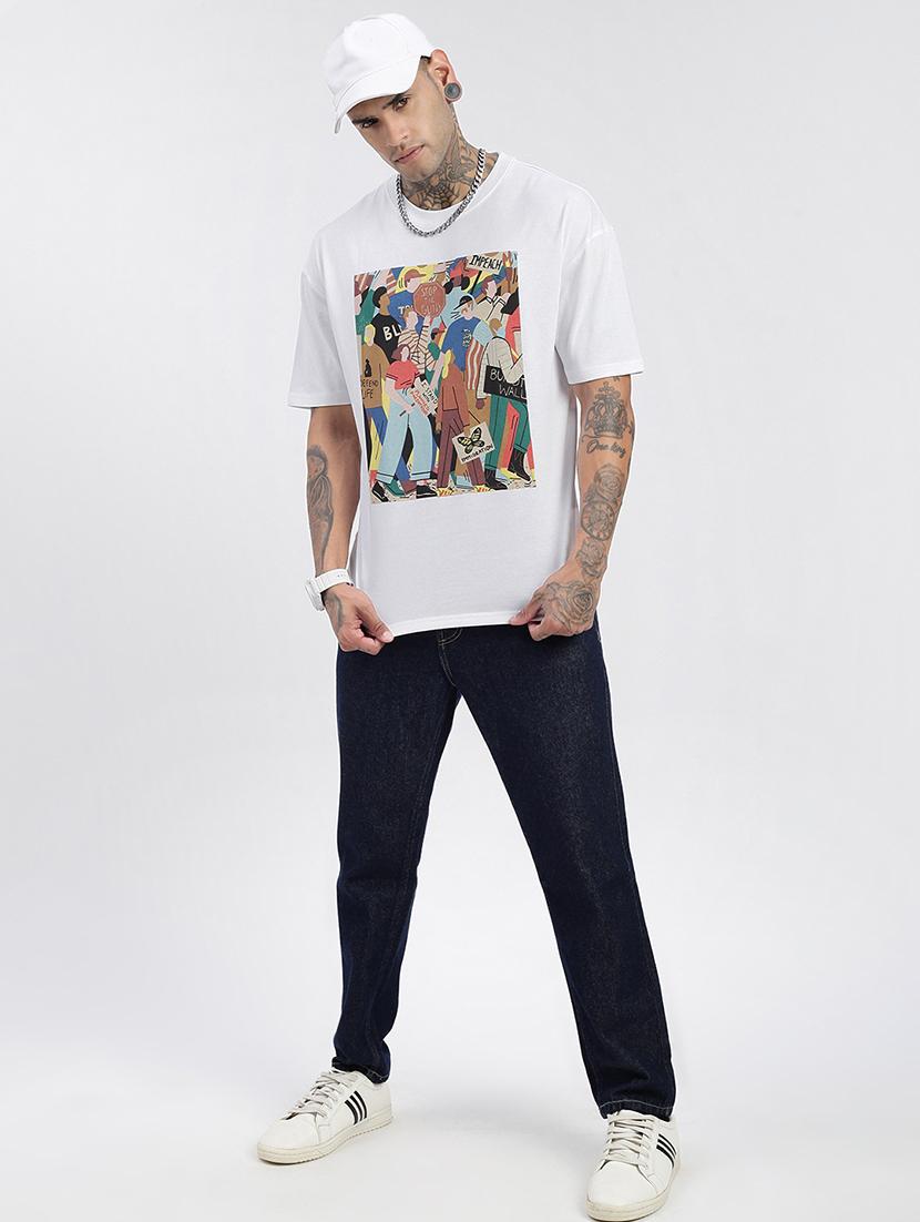 men front print short sleeves t-shirt - 21597662 - Standard Image - 4