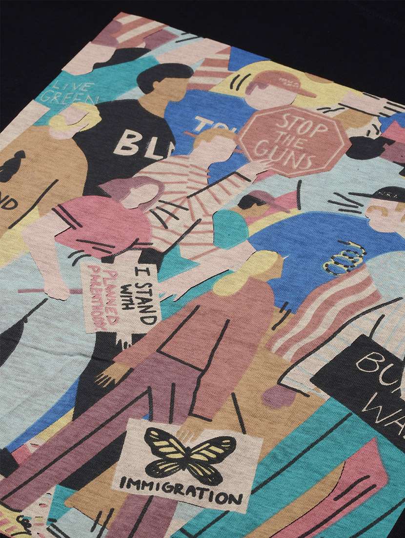 men front print short sleeves t-shirt - 21597663 -  Standard Image - 6