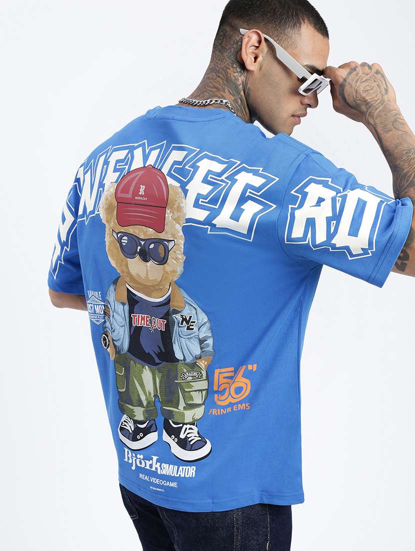 men front & back print short sleeve t-shirt - 21597671 -  Standard Image - 1