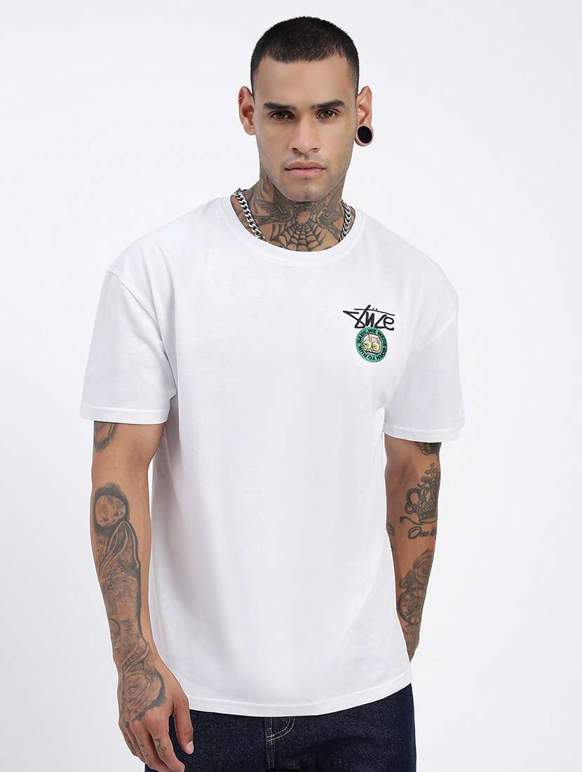 men front & back print short sleeve t-shirt