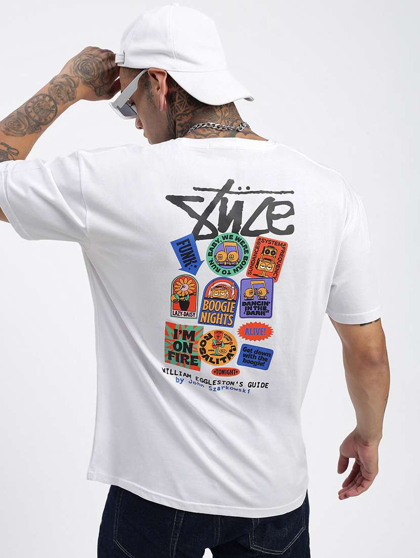 men front & back print short sleeve t-shirt - 21597673 -  Standard Image - 1