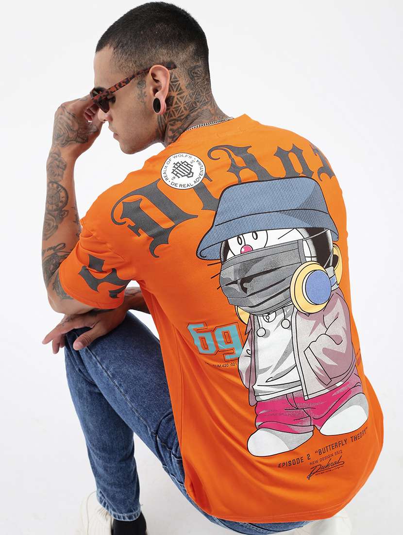 men front & back print short sleeve t-shirt - 21597675 -  Standard Image - 1