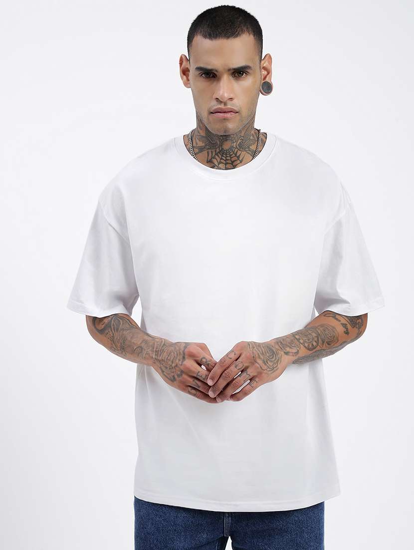 women solid short sleeve oversized t-shirt
