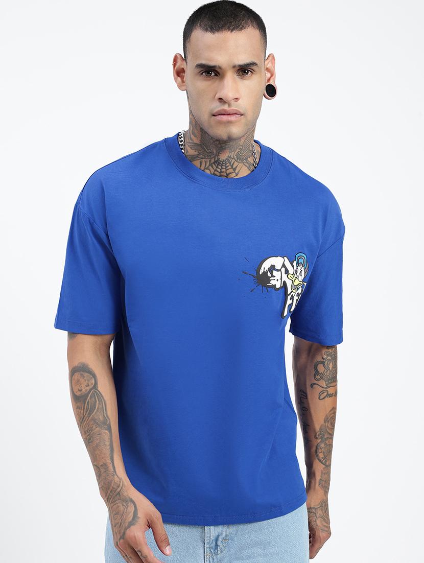 men front & back print short sleeve t-shirt