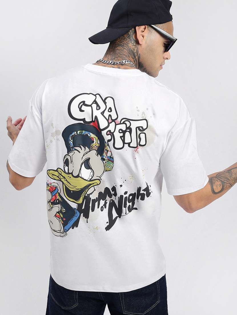 men front & back print short sleeve t-shirt - 21597680 -  Standard Image - 1