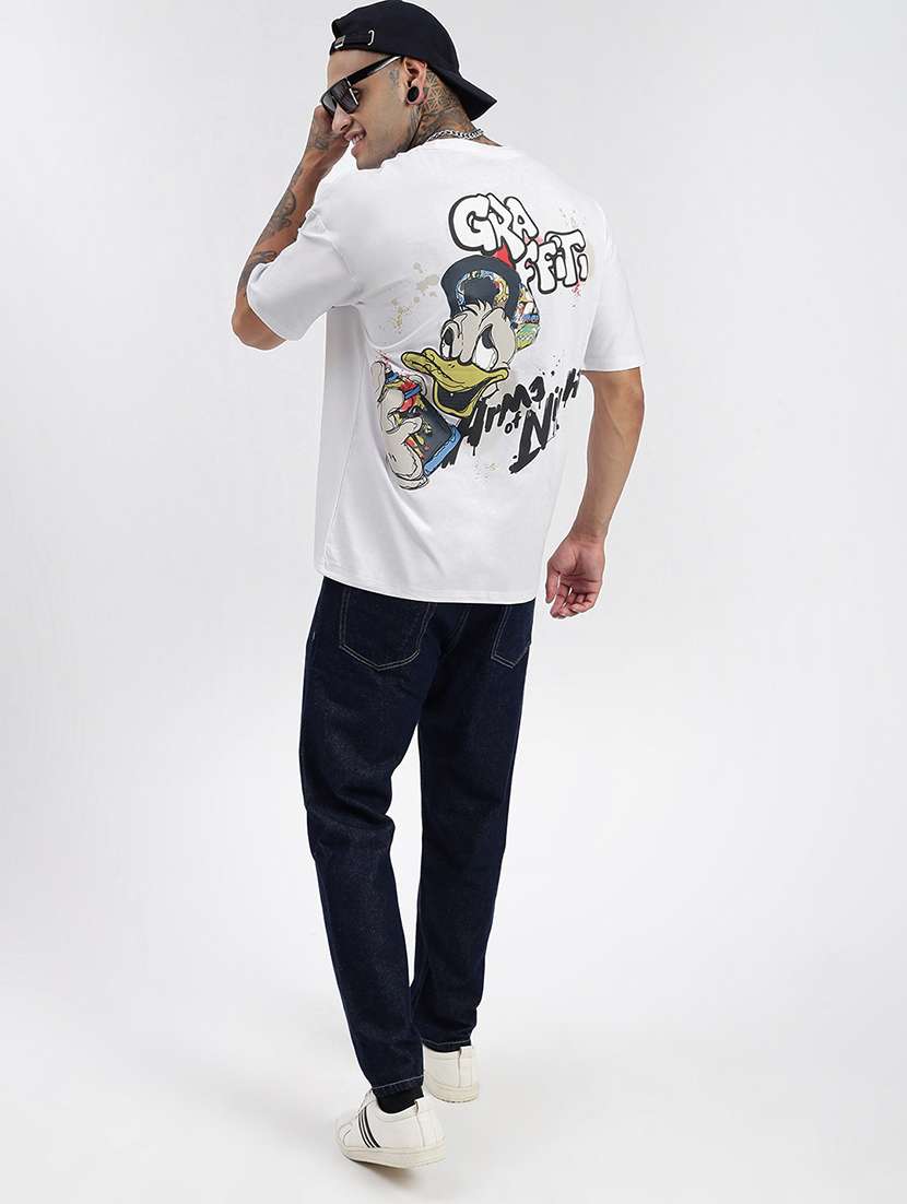 men front & back print short sleeve t-shirt - 21597680 - Standard Image - 4