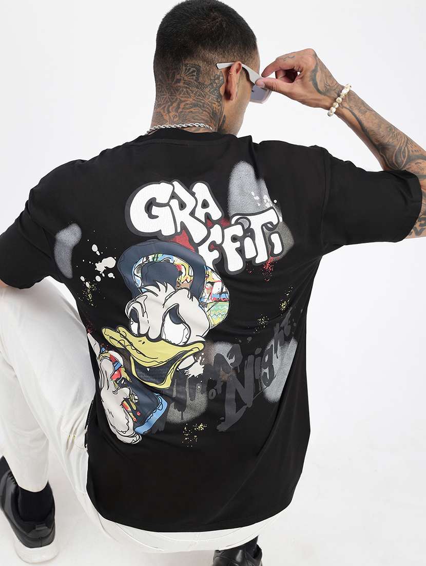 men front & back print short sleeve t-shirt - 21597682 -  Standard Image - 1