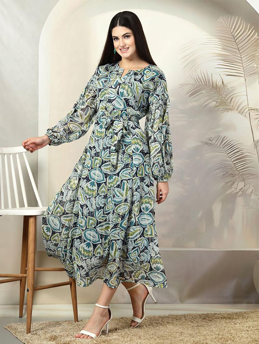women green printed a-line dress - 21597791 - Standard Image - 4