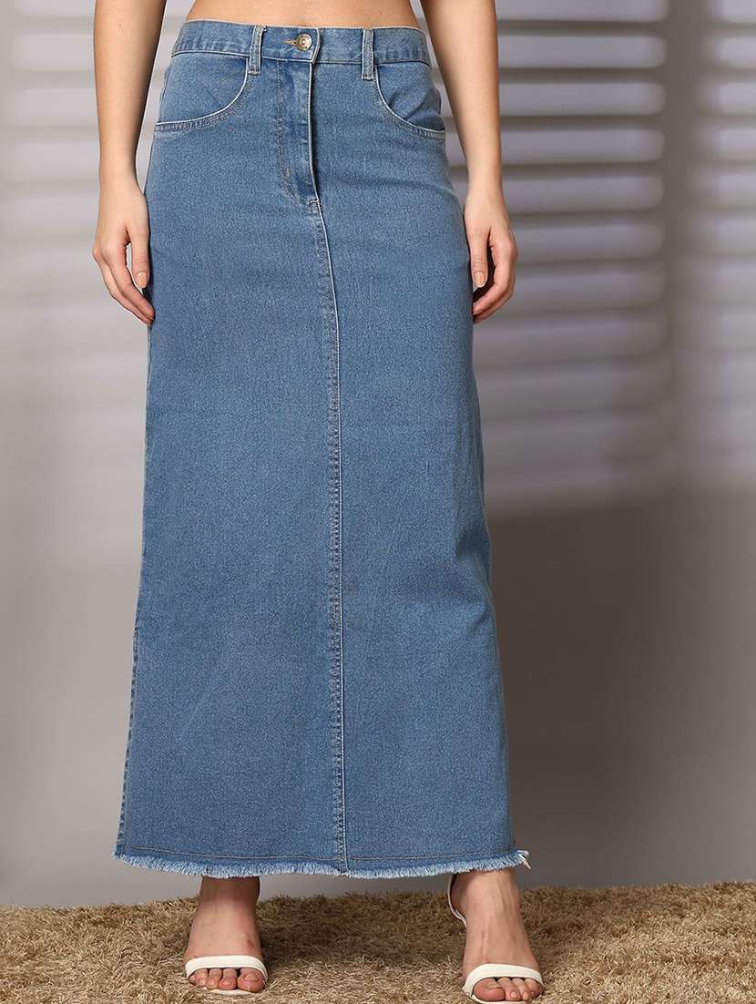 women solid a-line skirt
