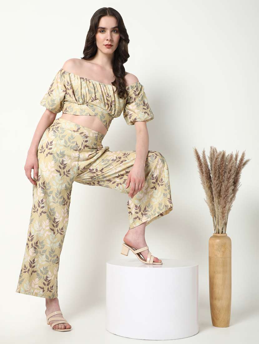 women printed top and trouser co-ords set - 21597973 -  Standard Image - 1