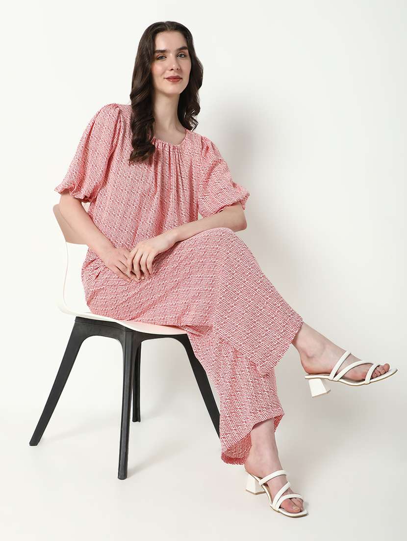 women printed top and trouser co-ord set - 21597982 -  Standard Image - 4