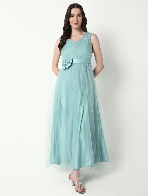 women solid sleeveless fit & flare dress - 21598010 -  Standard Image - 0