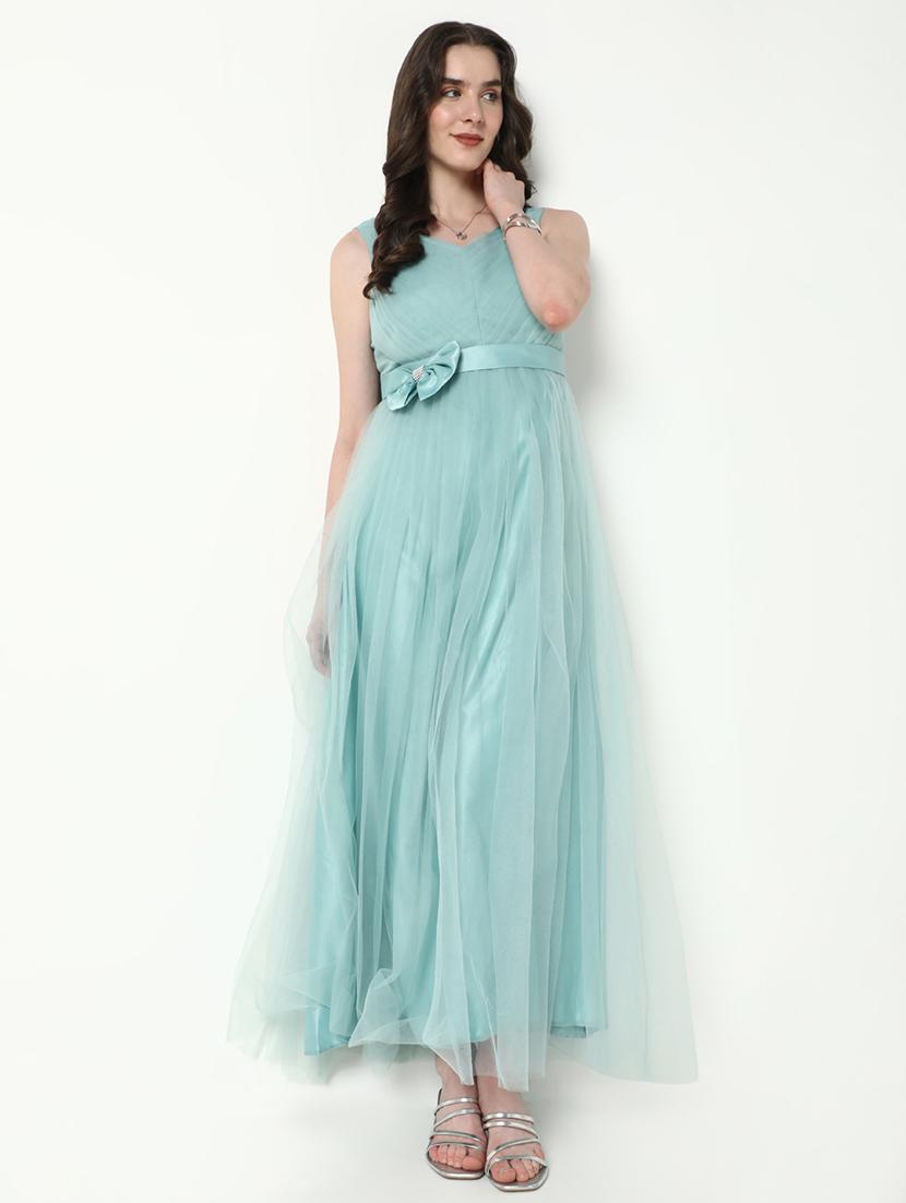 women solid sleeveless fit & flare dress - 21598010 - Standard Image - 4