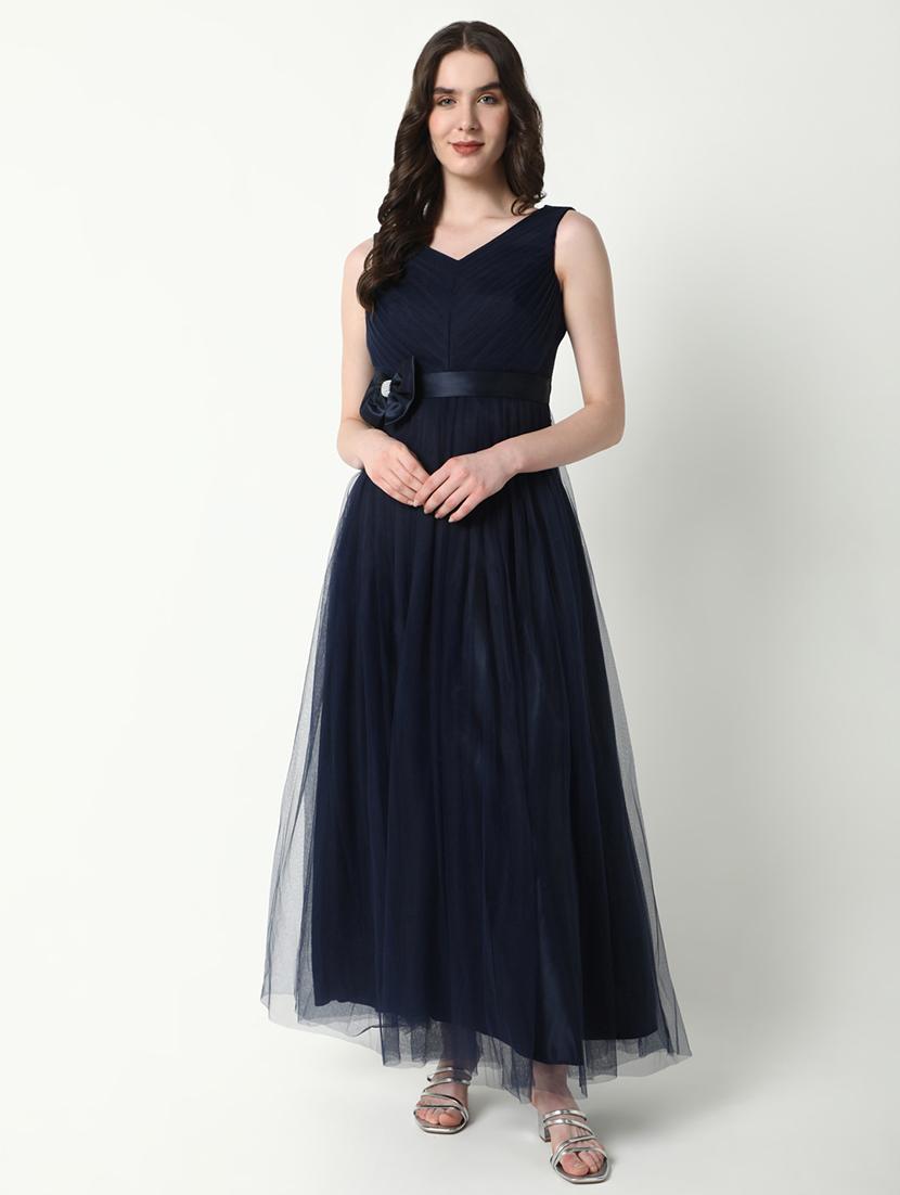 wome solid sleeveless fit & flare dress - 21598011 - Zoom Image - 0