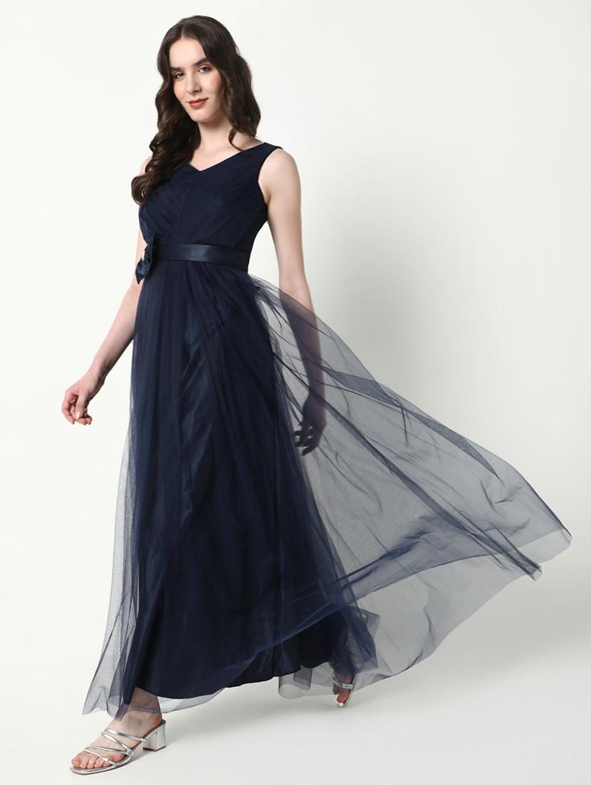 wome solid sleeveless fit & flare dress - 21598011 - Standard Image - 4