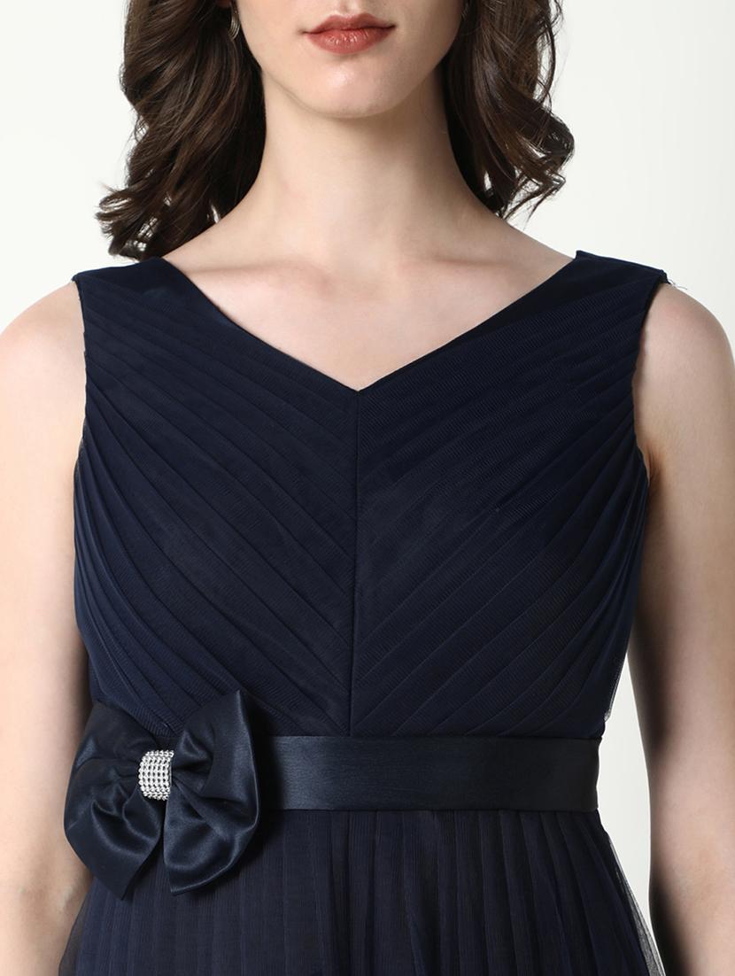 wome solid sleeveless fit & flare dress - 21598011 - Standard Image - 6