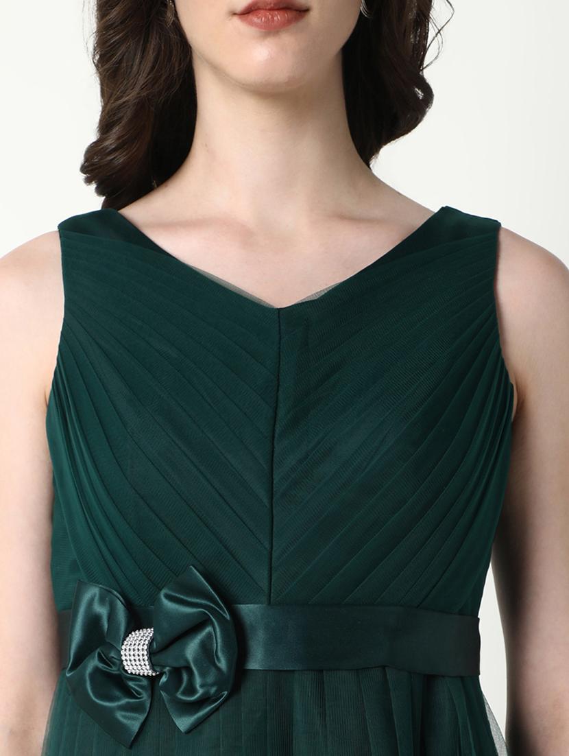 women solid sleevless fit & flare dress - 21598013 - Standard Image - 6