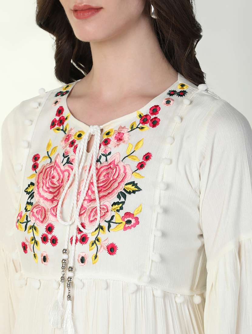 women tie-up neck a-line dress - 21598039 -  Standard Image - 6