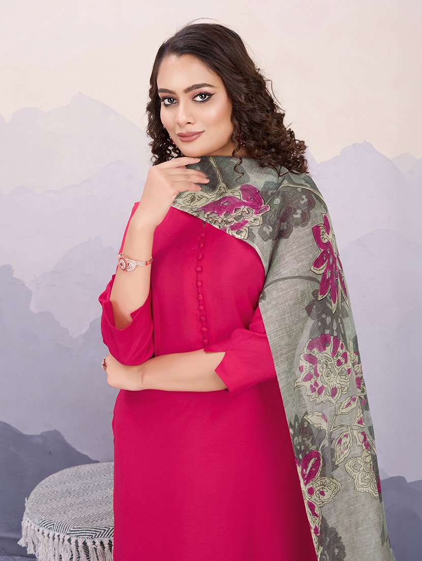 women three quarter sleeve kurta pant with dupatta set - 21598087 -  Standard Image - 4