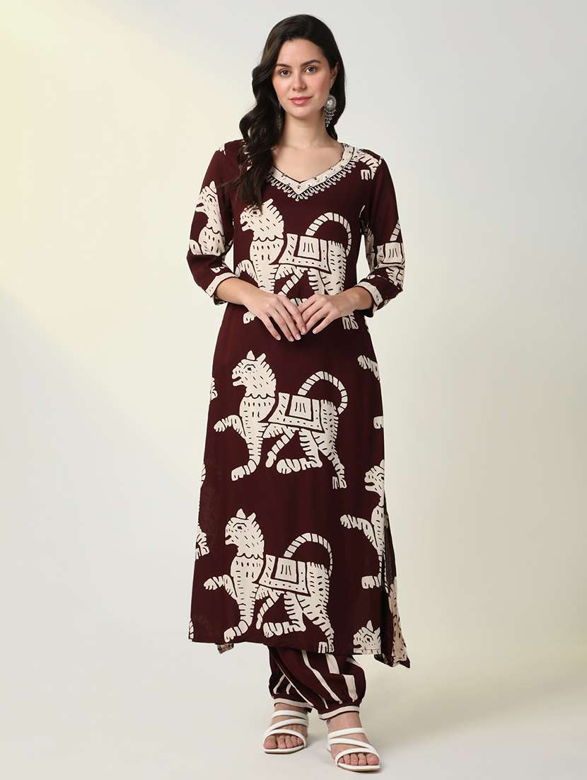 women printed kurta and salwar set - 21598103 -  Standard Image - 1