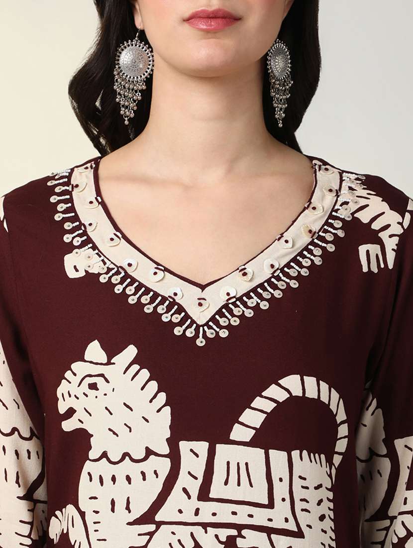 women printed kurta and salwar set - 21598103 -  Standard Image - 6