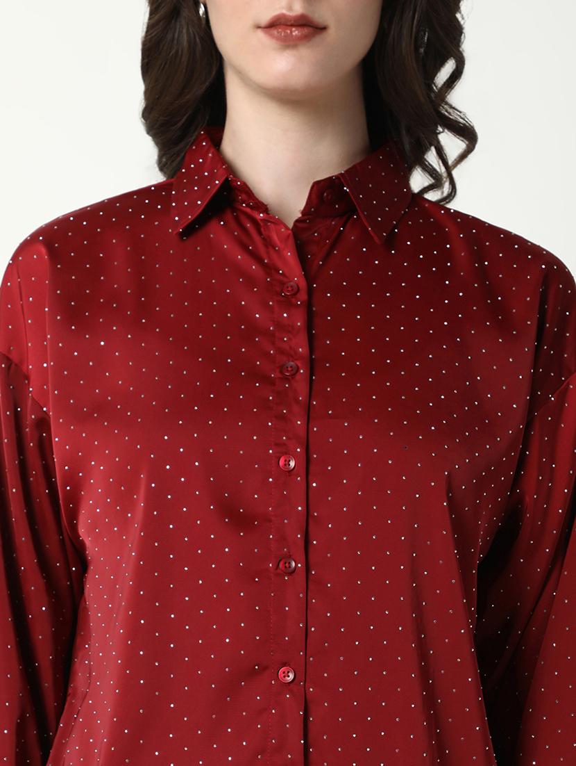 women polka doted collatred regular shirt - 21598143 - Standard Image - 6