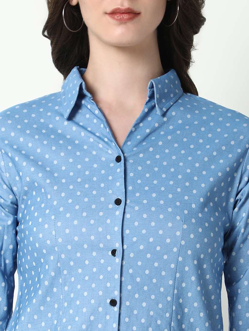 women polka dots three quarter sleeve shirt - 21598149 - Standard Image - 6