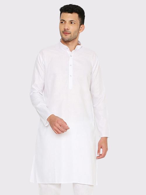 men solid mandarin neck long kurta - 21598161 - Standard Image - 0