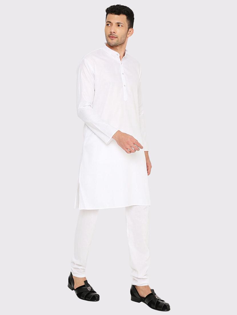 men solid mandarin neck long kurta - 21598161 - Standard Image - 1
