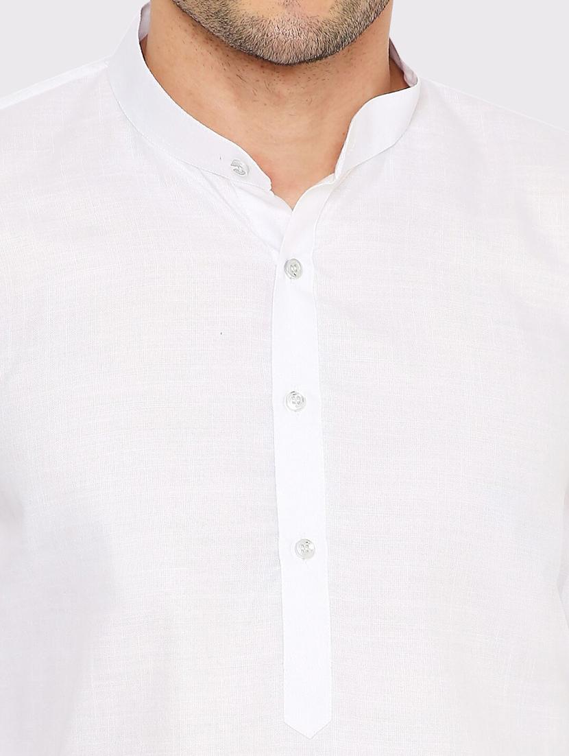 men solid mandarin neck long kurta - 21598161 - Standard Image - 4