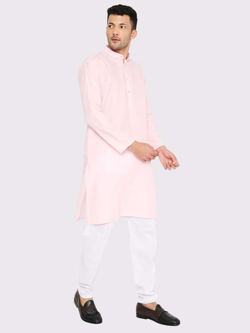 men solid mandarin neck long kurta - 21598163 - Standard Image - 1