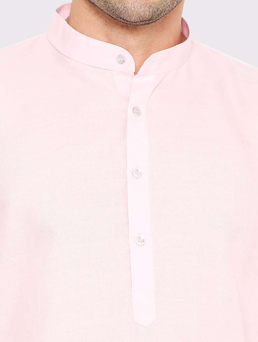 men solid mandarin neck long kurta - 21598163 - Standard Image - 4