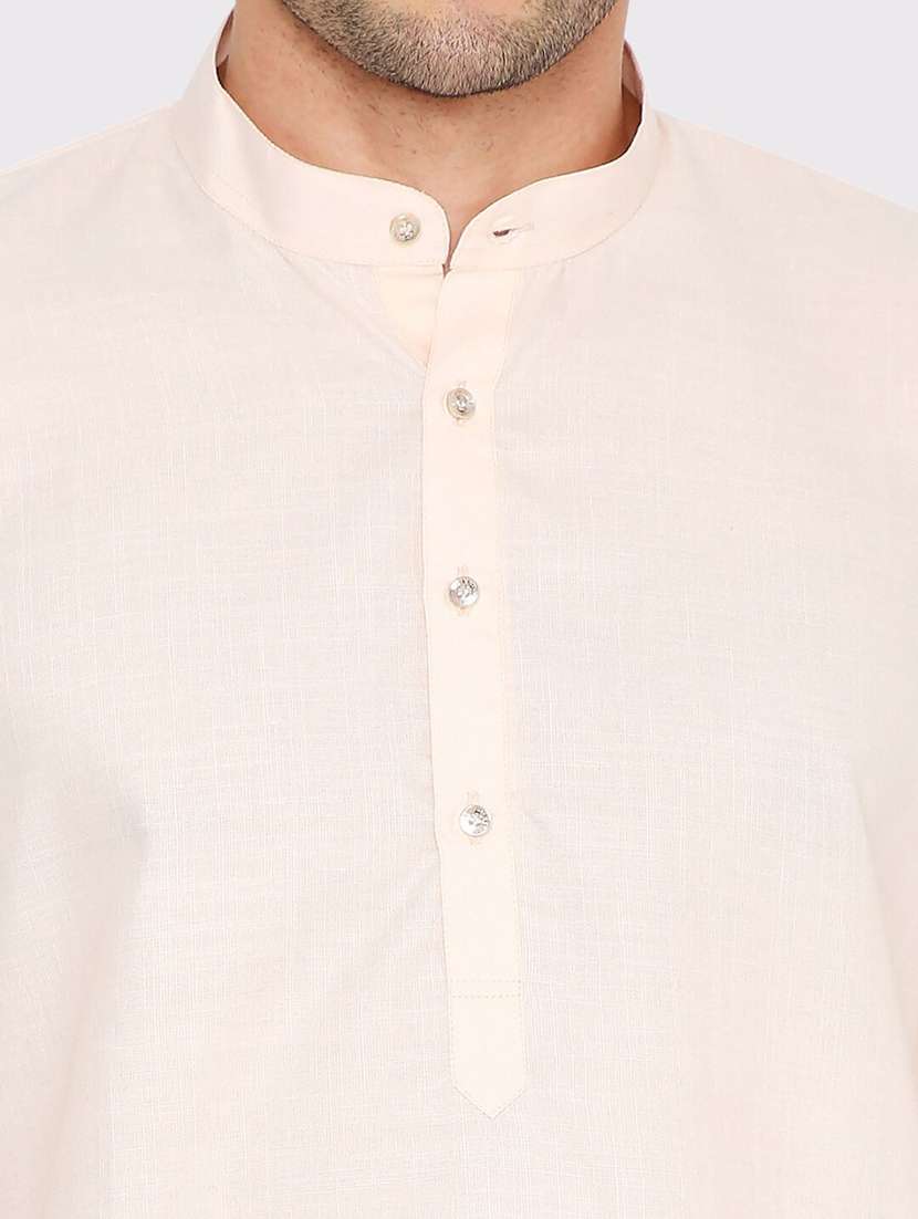 men solid mandarin neck long kurta - 21598166 -  Standard Image - 4