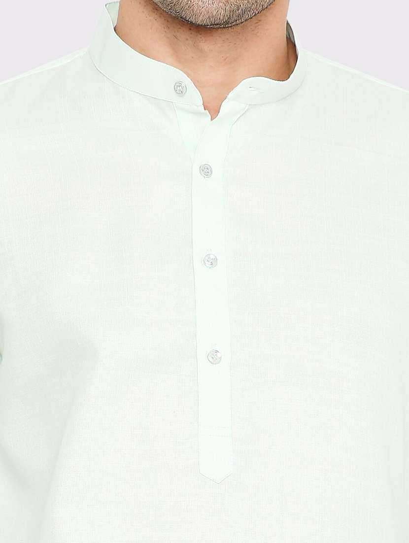 men solid mandarin neck long kurta - 21598167 -  Standard Image - 4