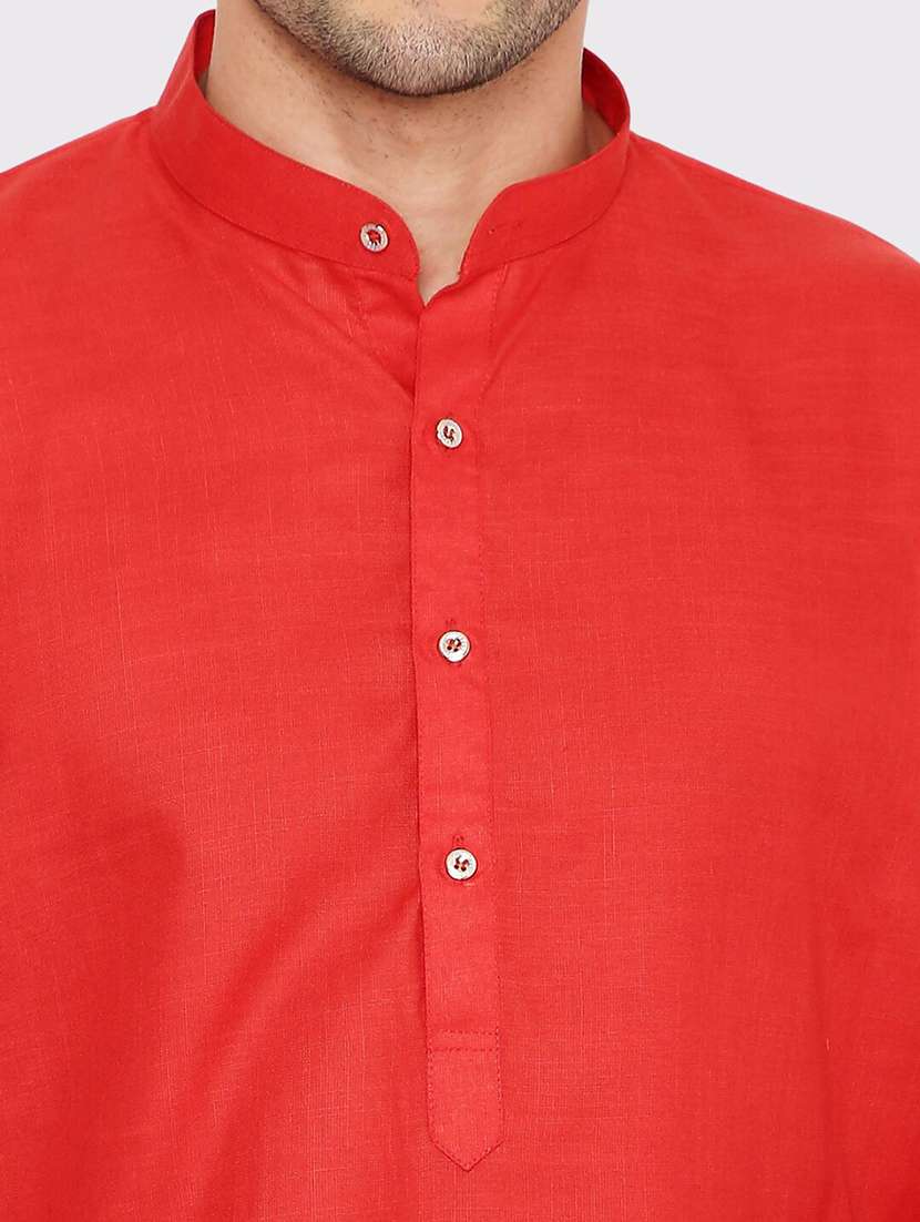 men solid mandarin neck long kurta - 21598169 -  Standard Image - 4